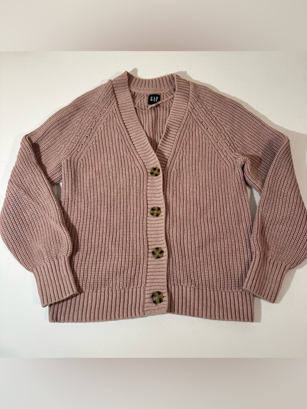 GAP - WOMENS - PINK BUTTON CARDIGAN